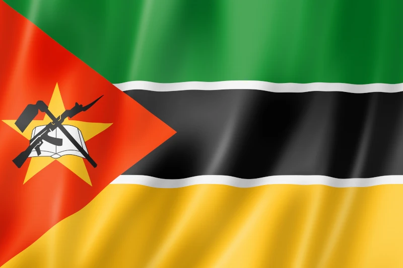 Flag of Ghana, 3 stripes of red, yellow and green, with a black star in the centre of the flag on the yellow stripe.
